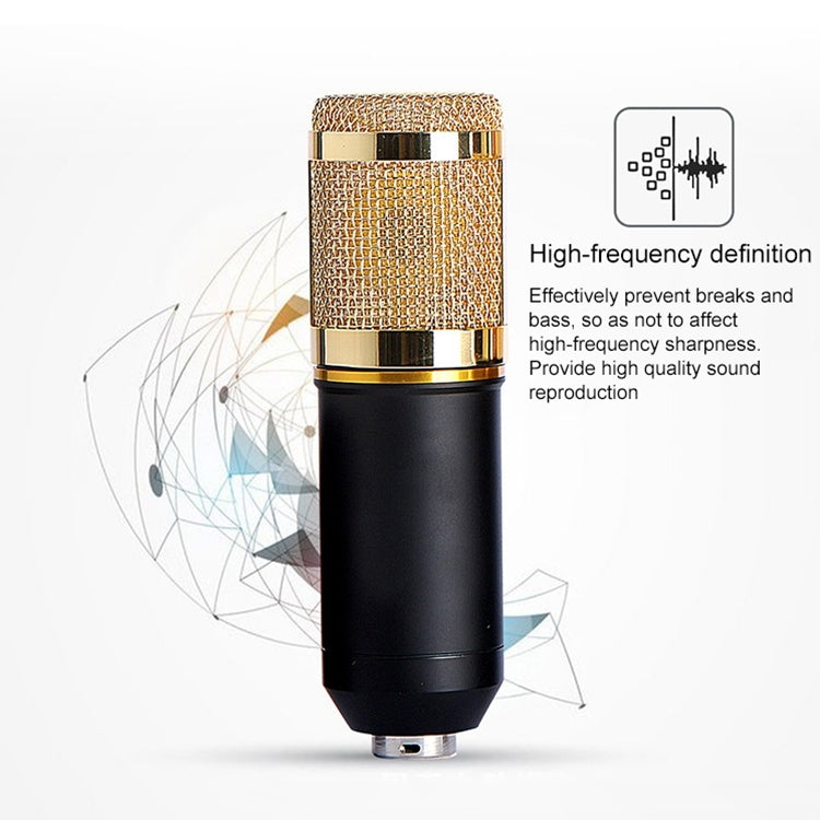BM800 Condenser Microphone Set With USB Sound Card(Black And  Golden Net) - Consumer Electronics by buy2fix | Online Shopping UK | buy2fix