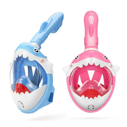 Cartoon Kids Full Dry Diving Mask Swimming Anti-Fog Snorkeling Mask, Size: XS(Shark Blue) - DJI & GoPro Accessories by buy2fix | Online Shopping UK | buy2fix