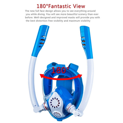 Kids Double Tube Full Dry Silicone Diving  Snorkeling Mask Swimming Glasses, Size: XS(White Blue) - DJI & GoPro Accessories by buy2fix | Online Shopping UK | buy2fix