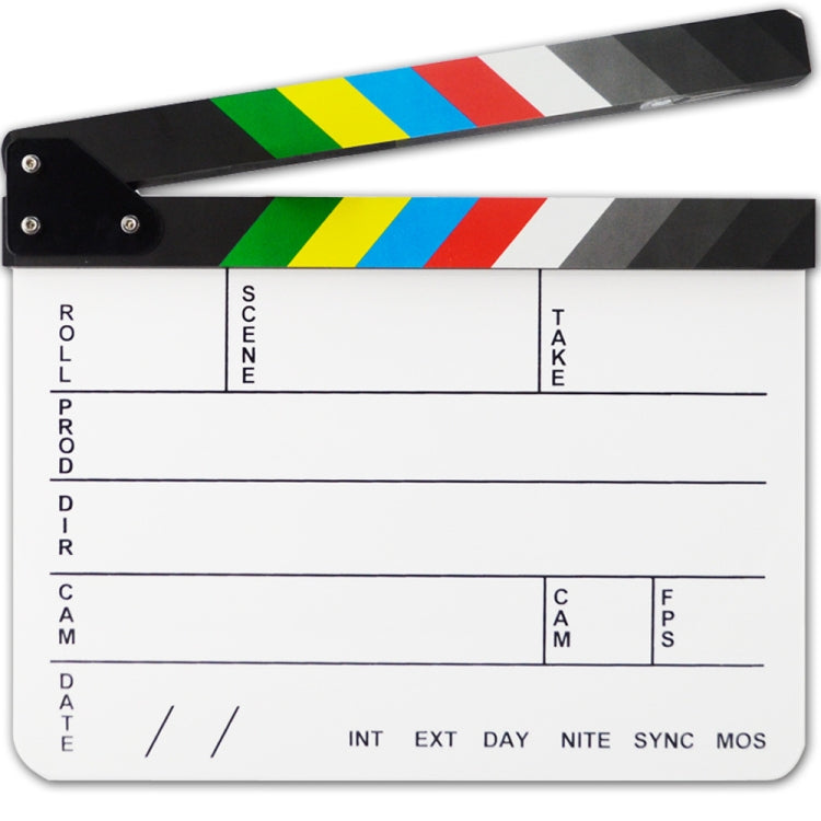 30 X 25cm English Colorful Acrylic Clapperboard TV Film Movie Clapper Board - Camera Accessories by buy2fix | Online Shopping UK | buy2fix