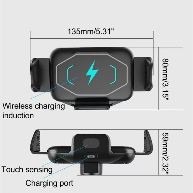 S15 15W QI Magnetic Car Wireless Charging Holder For Folding Screen Phone(Black) - In Car by buy2fix | Online Shopping UK | buy2fix