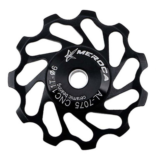 MEROCA Ceramic Bearing Mountain Bike Guide Wheel(11T Black) - Outdoor & Sports by MEROCA | Online Shopping UK | buy2fix