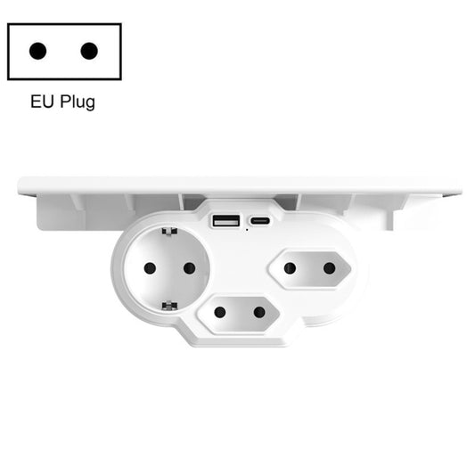 HHT610 Expansion Plug Adapter, EU Plug, Specification: With Tray No Light(White) - Consumer Electronics by buy2fix | Online Shopping UK | buy2fix