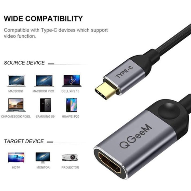 QGeem QG-UA01 USB Type-C To HDMI Adapter(Grey) - USB HUB by QGeem | Online Shopping UK | buy2fix