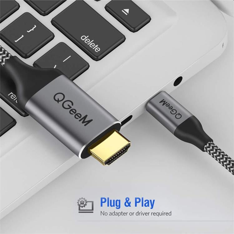 QGeeM QG-UA09 Type-C To HDMI Cable, Length: 3m - Cable by buy2fix | Online Shopping UK | buy2fix