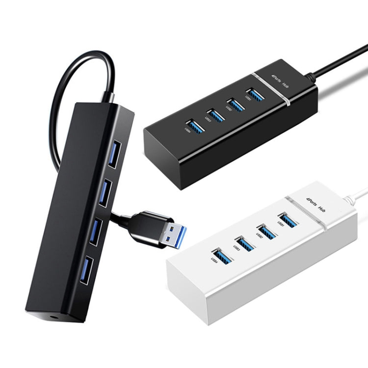 4 X USB 2.0 Ports HUB Converter, Cable Length: 15cm,Style： With Light Bar Black - USB 2.0 HUB by buy2fix | Online Shopping UK | buy2fix