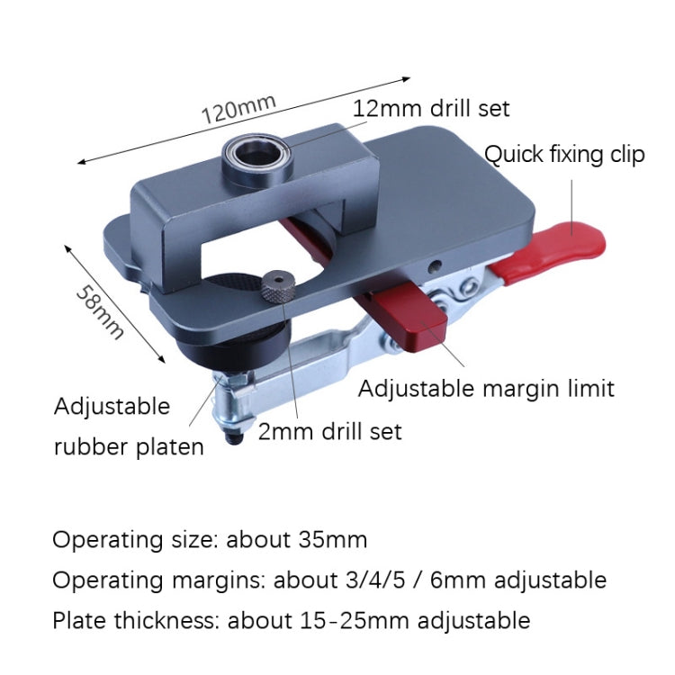 6 PCS / Set 35mm Hinge Open Hole Cabinet Door Plate Hinge Packed Locator - Others by buy2fix | Online Shopping UK | buy2fix