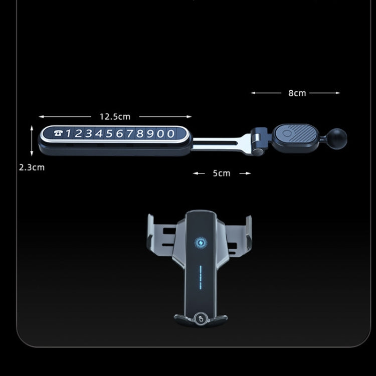 Sumi-tap 15W Hidden Suspension Screen Wireless Fast Charging Stand with Number Plate(Silver) - Wireless Charger Holders by Sumi-tap | Online Shopping UK | buy2fix