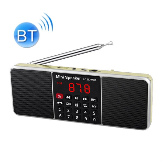 L-288AM  Bluetooth Dual Speaker Radio MP3 Player Support TF Card/U Disk with LED Display(Gold) - Consumer Electronics by buy2fix | Online Shopping UK | buy2fix