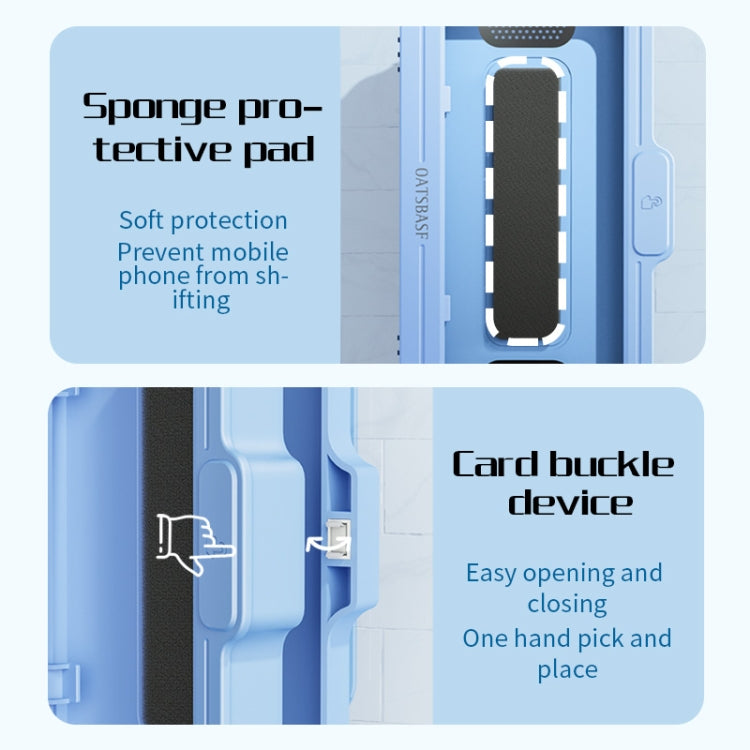 Oatsbasf  Bathroom Waterproof Phone Case Holder Shower Phone Box Wall Mount Phone Holder(White) - Hand-Sticking Bracket by Oatsbasf | Online Shopping UK | buy2fix