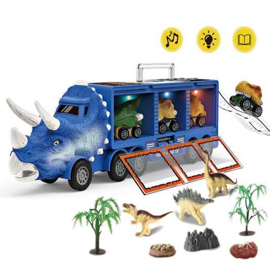 Dinosaur Transporter Light Portable Dtorage Container Car Children Toys Case(Blue) - Model Toys by buy2fix | Online Shopping UK | buy2fix