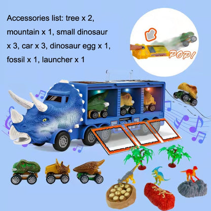 Dinosaur Transporter Light Portable Dtorage Container Car Children Toys Case(Blue) - Model Toys by buy2fix | Online Shopping UK | buy2fix