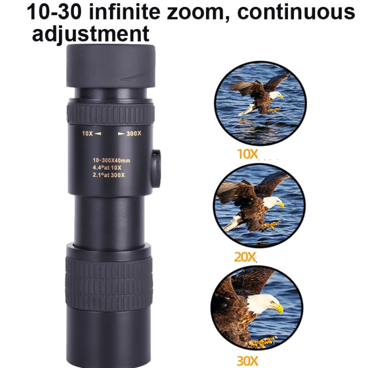 10-300x40 Monocular HD Telescope BAK4 Prism Telescope,Style: Standard - Monocular Binoculars by buy2fix | Online Shopping UK | buy2fix