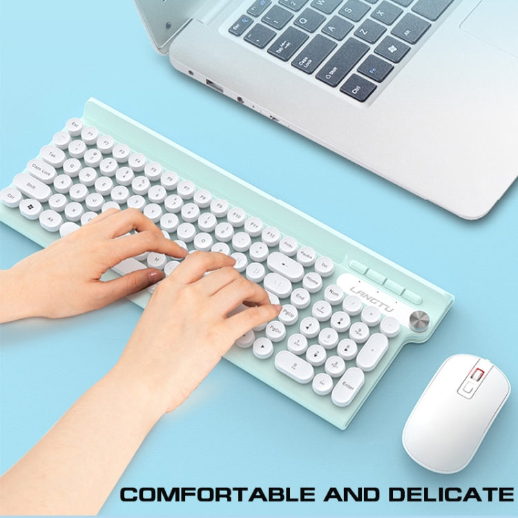 LANGTU L3 102 Keys Anti-Spill Silent Office Wired Mechanical Keyboard, Cable Length: 1.5m(White Green) - Wired Keyboard by LANGTU | Online Shopping UK | buy2fix