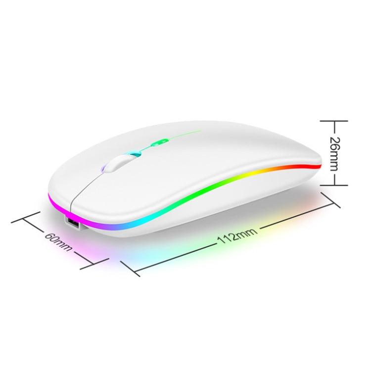 K-Snake BM110 RGB Lighting Effect Wireless Bluetooth Mouse(White) - Wireless Mice by K-Snake | Online Shopping UK | buy2fix