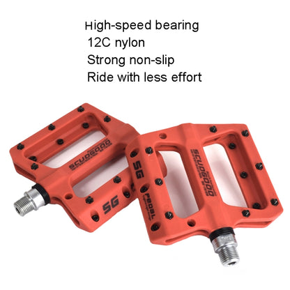 FMFXTR Mountain Bicycle Pedal Nylon Fiber Bearing Non-Slip Pedal(SG-12B Red) - Pedals by FMFXTR | Online Shopping UK | buy2fix