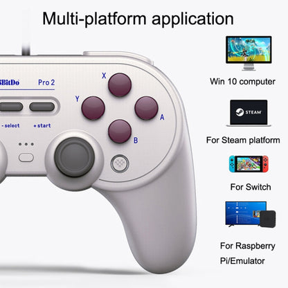 8Bitdo Pro 2 Wired Gamepad For Switch(White) - Gamepads by 8Bitdo | Online Shopping UK | buy2fix