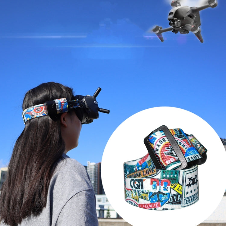 Flight Video Glasses Graffiti Color Headband Fixed Strap For DJI FPV Goggles V2 Strap - DJI & GoPro Accessories by buy2fix | Online Shopping UK | buy2fix