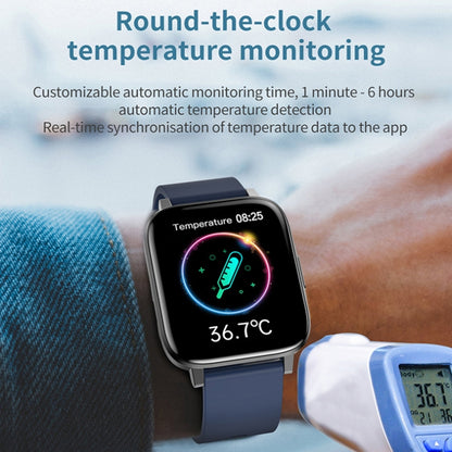 LOANIY F60 1.7 Inch Body Temperature Detection Smart Watch(Red) - Smart Wear by LOANIY | Online Shopping UK | buy2fix
