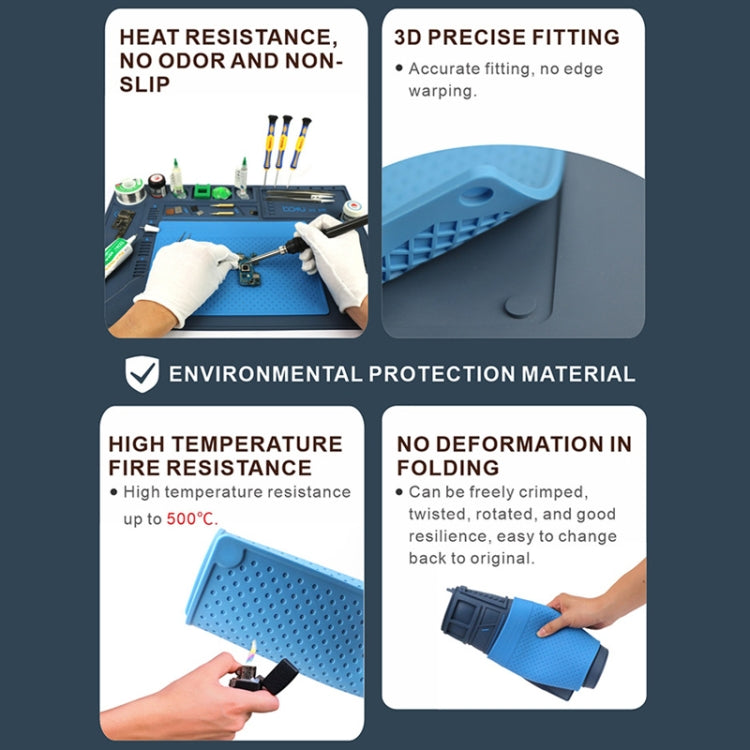 BAKU BA-695  2 in 1 TPR+Silicone Computer Phone Repair Desk Mat Heat Resistant Insulation Mat - Working Mat by BAKU | Online Shopping UK | buy2fix