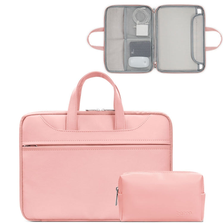 Baona BN-Q006 PU Leather Full Opening Laptop Handbag For 13/13.3 inches(Pink+Power Bag) - 13.3 inch by Baona | Online Shopping UK | buy2fix