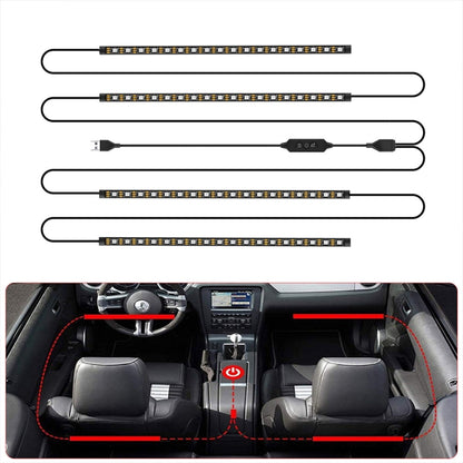 SKS-JZ-10 Symphony Car USB Foot Atmosphere Light(76 Lights) - In Car by buy2fix | Online Shopping UK | buy2fix