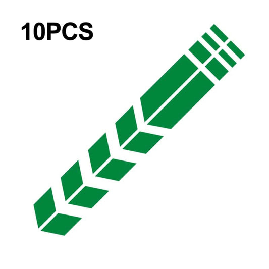 10 PCS Car Stripe Reflective Sticker Motorcycle Fender Arrow Stickers(Green) - In Car by buy2fix | Online Shopping UK | buy2fix