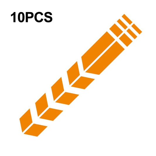 10 PCS Car Stripe Reflective Sticker Motorcycle Fender Arrow Stickers(Orange) - In Car by buy2fix | Online Shopping UK | buy2fix