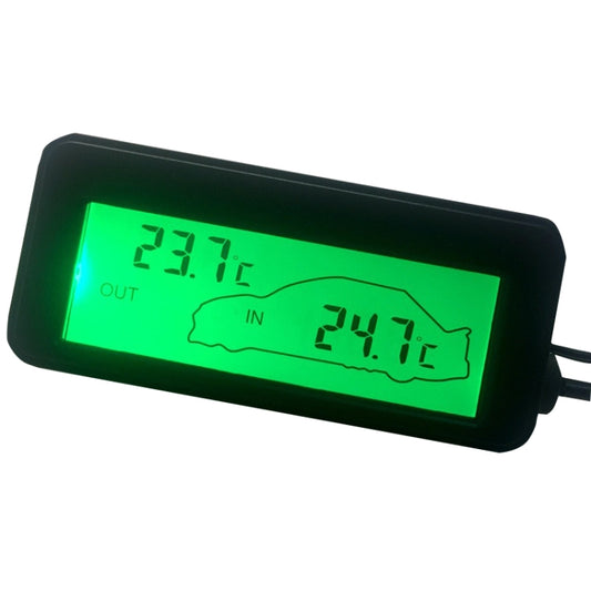 Car Inside and Outside Backlit Mini Digital Thermometer(Green) - In Car by buy2fix | Online Shopping UK | buy2fix