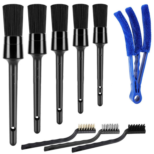 9 PCS / Set Car Interior Outlet Air Conditioning Brush Details Cleaning Brush(Black) - In Car by buy2fix | Online Shopping UK | buy2fix