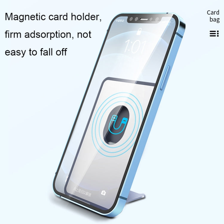 CY133H Silicone Magnetic Phone Holder with Card Holder Function(Peak Blue) - Hand-Sticking Bracket by buy2fix | Online Shopping UK | buy2fix