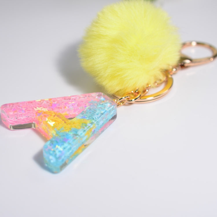 2 PCS Crystal Epoxy Rainbow Color Keychain Hair Ball Ladies Bag Pendant(H) - In Car by buy2fix | Online Shopping UK | buy2fix