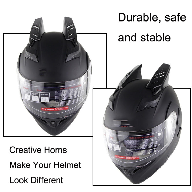 1 Pair Motorcycle Helmet  Horns Plastic Paste Decoration(Shiny Black) - In Car by buy2fix | Online Shopping UK | buy2fix
