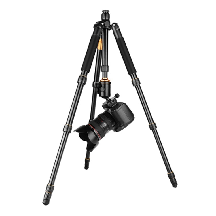 QingZhuangShiDai Q666 Portable Travel SLR Camera Aluminum Magnesium Alloy Tripod(Black) - Tripods by QingZhuangShiDai | Online Shopping UK | buy2fix