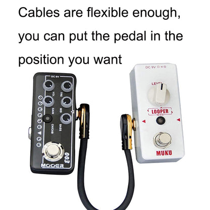 Single Block Audio Instrument Electric Guitar Effect Line, Cable Length: 15cm(Flat Head Silver) - Stringed Instruments by buy2fix | Online Shopping UK | buy2fix