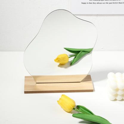 Irregular Acrylic Mirror With Wooden Base Photo Props(Cloud) - Camera Accessories by buy2fix | Online Shopping UK | buy2fix