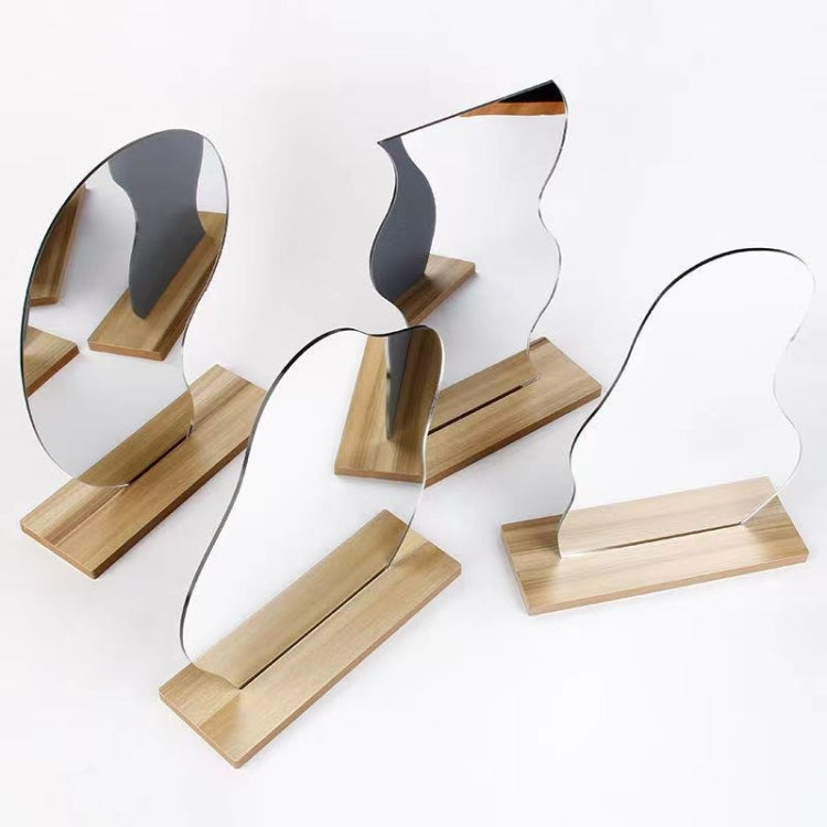 Irregular Acrylic Mirror With Wooden Base Photo Props(Cloud) - Camera Accessories by buy2fix | Online Shopping UK | buy2fix