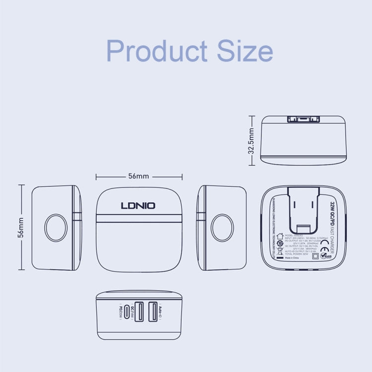 LDNIO A3513Q 32W QC3.0 3 USB Ports Phone Adapter UK Plug with Type-C Cable - Mobile Accessories by LDNIO | Online Shopping UK | buy2fix