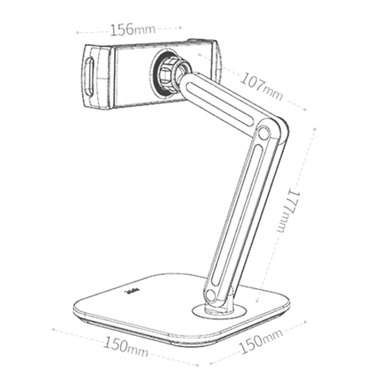 SSKY X38 Desktop Phone Tablet Stand Folding Online Classes Support, Style: Single Arm Charging Version (Black) - Desktop Holder by SSKY | Online Shopping UK | buy2fix