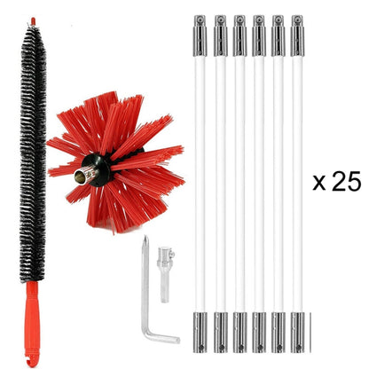 Extendable Bendable Electric Drill Chimney Brush Hood Interior Duct Brush, Size: 410mm x 25 Rods - Pipes & Fittings by buy2fix | Online Shopping UK | buy2fix