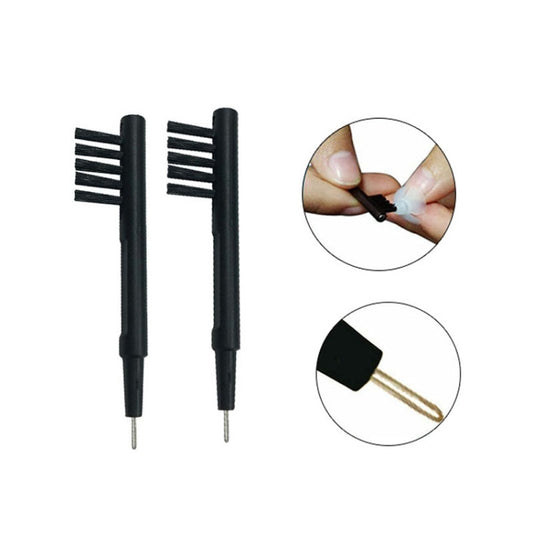 2 PCS 3 In 1 Hearing Aid Cleaning Brush with Wax Loop and Battery Magnet(Black) - Others by buy2fix | Online Shopping UK | buy2fix