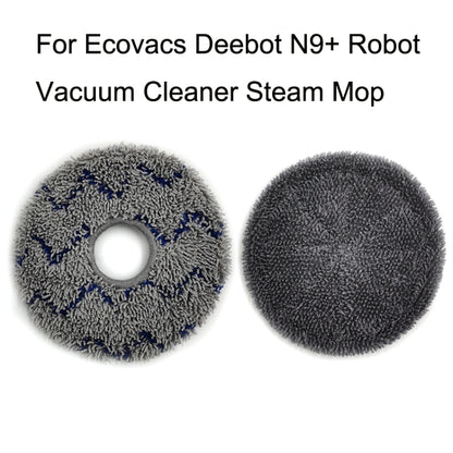 For Ecovacs Deebot N9+ 2pcs Robot Vacuum Cleaner Steam Mop Cloth(Full Hair Ash) - Consumer Electronics by buy2fix | Online Shopping UK | buy2fix