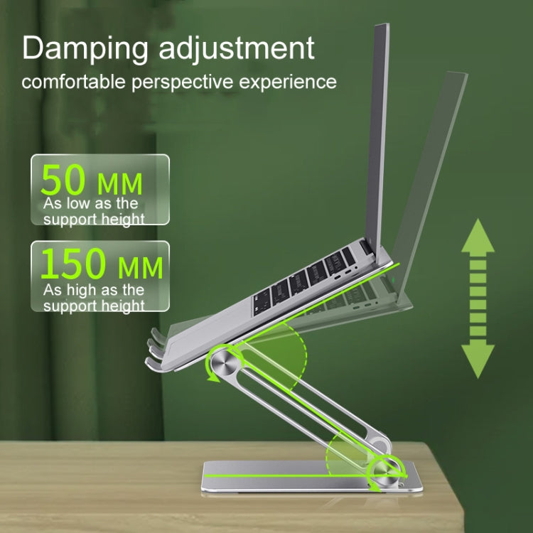Aluminum Laptop Tablet Stand Foldable Elevated Cooling Rack,Style: Fan Blade Silver - Computer & Networking by buy2fix | Online Shopping UK | buy2fix