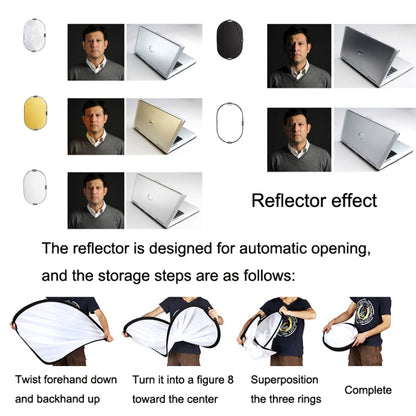 Selens  5 In 1 (Gold / Silver  / White / Black / Soft Light) Folding Reflector Board, Size: 120x180cm -  by Selens | Online Shopping UK | buy2fix