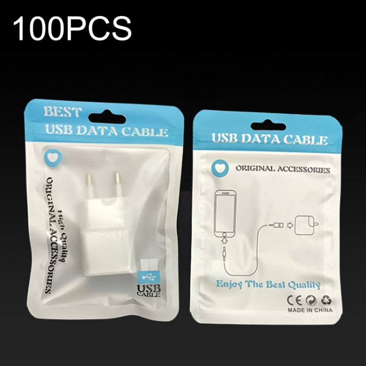 100PCS XC-0014 USB Data Cable Packaging Bags Pearl Light Ziplock Bag, Size: 9x16cm (Blue) - Zip Lock Bags by buy2fix | Online Shopping UK | buy2fix