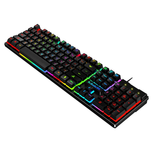 K-Snake K4 104 Keys Glowing Game Wired Mechanical Feel Keyboard, Cable Length: 1.5m, Style: Mixed Light Black Square Key - Wired Keyboard by buy2fix | Online Shopping UK | buy2fix