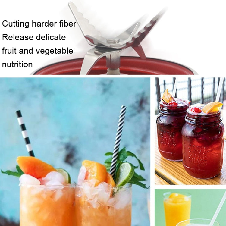 50 PCS CA-5408 Portable Fruit Juicer 4 Leaf Vertical Teeth Blade Stainless Steel Mixing Blade - Home & Garden by buy2fix | Online Shopping UK | buy2fix