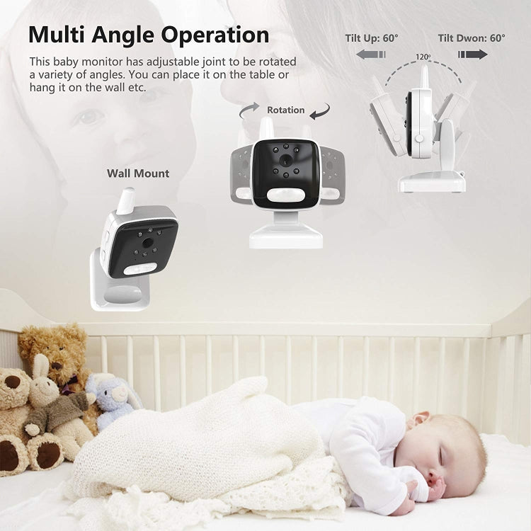 BM35Q 3.5 Inch Wireless Baby Monitor Camera Temperature Monitor 2 Way Audio Night Vision US Plug - Security by buy2fix | Online Shopping UK | buy2fix