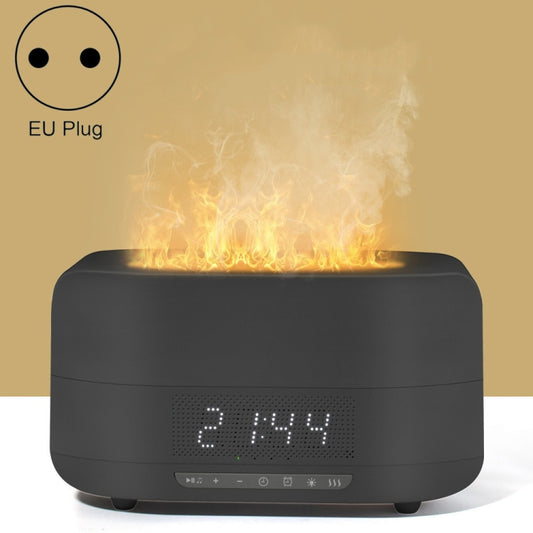 400ml Simulation Flame Humidifier Home Essential Oil Aromatherapy Machine, Color: Black B Clock(EU Plug) - Home & Garden by buy2fix | Online Shopping UK | buy2fix