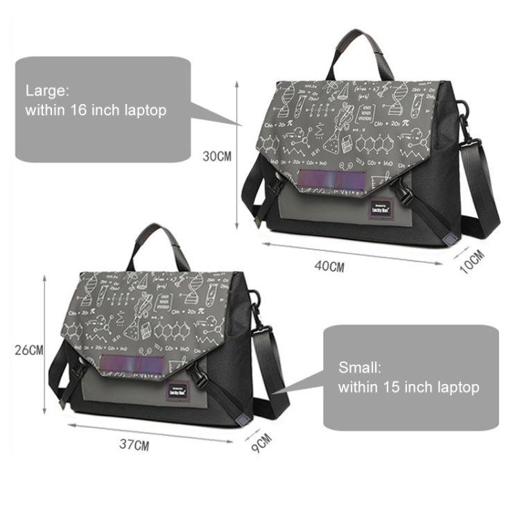 LUCKYBAT Laptop Bag Airbag Anti-drop Crossbody Handbag, Size: L 16 Inch(Black Gray Equation) - 15.6 - 17 inch by buy2fix | Online Shopping UK | buy2fix